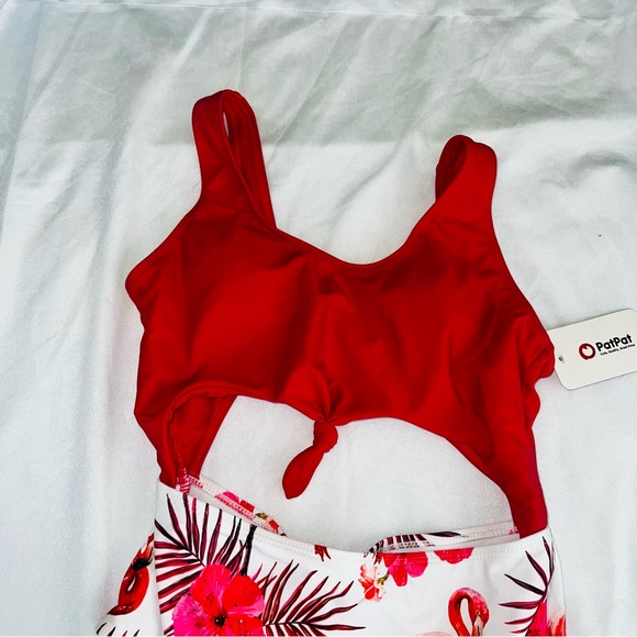 PatPat New With Tags Women’s One Piece Swimsuit Flamingos and Floral Medium - Picture 4 of 8